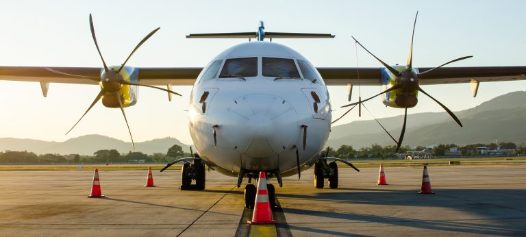 Parked ATR Turboprop Aircraft